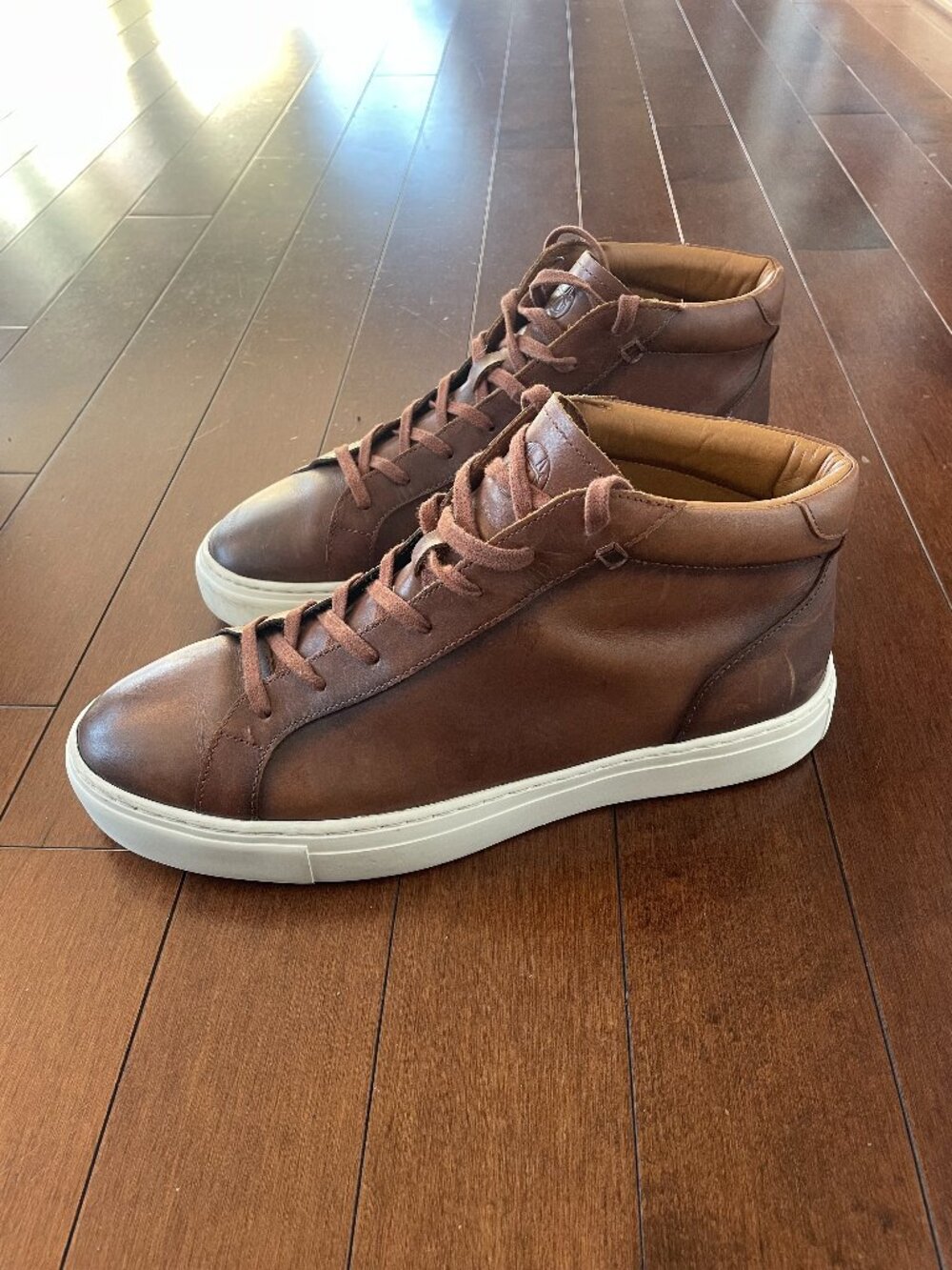 MASSIMO DUTTI - Men's High Top Leather Sneaker Boots